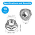 Yinpecly 10 M12-1.75mm M12 Nuts,304 Pcs Serrated Flange Hex Nuts, Hexagon Flange Stainless Steel, Metric Hex Lock Nuts