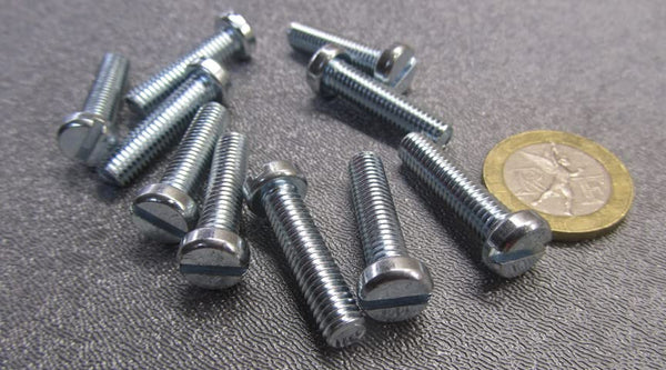 K-mac Zinc Plated Cheese Head Slotted Machine Screws FT M6 x 1 mm
