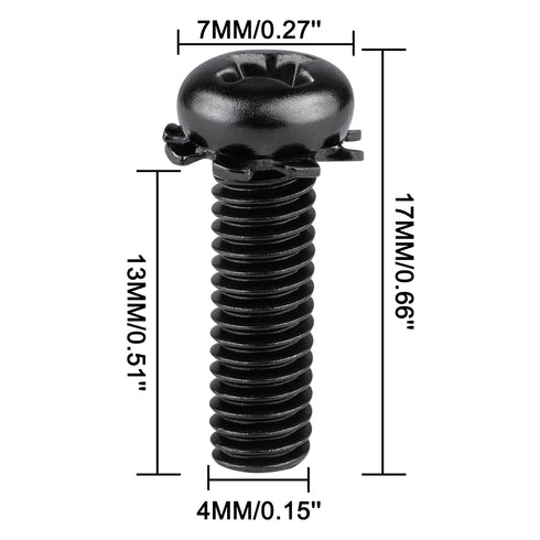 Wcone M4 14mm 6 Screws Designed for Specific LG TV Stands, with Integrated washers and Black Oxide Finish