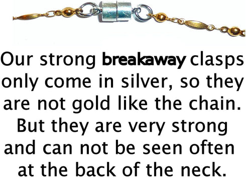 Stainless Steel Lanyard ID Card Badge Holder 34 inches, Made in USA, Breakaway Clasp for Teacher Women