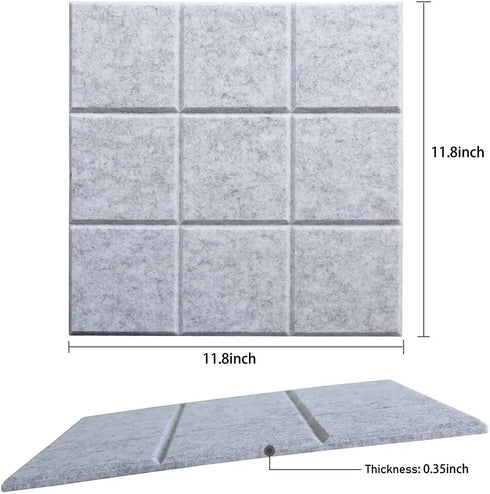 Large 11.8"x11.8" Felt Board Tiles, Pack of 6 with 30 Push Pins, Notice Boards for Home Office Kitchen