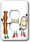 3dRose Cute Funny Bacon and Eggs Cartoon Characters Art 2 plug outlet
