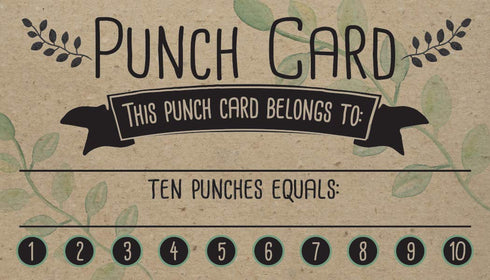 Punch Cards for Loyalty Rewards – Set of 50 Blank Vouchers for Small Business, Coffee Shop, Salon Promotions