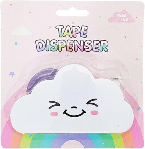 Cloud Tape Dispenser, Cute and Stylish Durable Desktop Office Supplies, Rainbow Funny Tape for Packaging Stationery