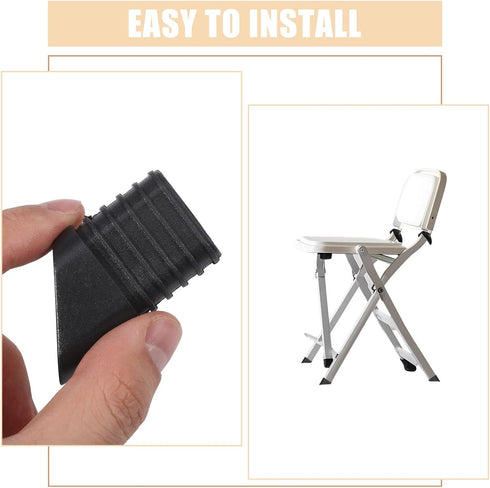 36 CHGCRAFT Pcs Folding Chair Leg Caps Plastic Chair Replacement Foot Caps Furniture Legs Floor Protectors Black