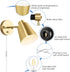 VATONI Dimmable Dimmer Doorway(1 Pack, 1 Bulb) Wall Sconce, Plug in Wall Sconce Adjustable Angle Wall Lights with Plug