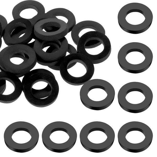 30 PCS Rubber Washers Seals, 1/2 Inch Black Flat Rubber Washers Assortment Kit for Hose Connecting