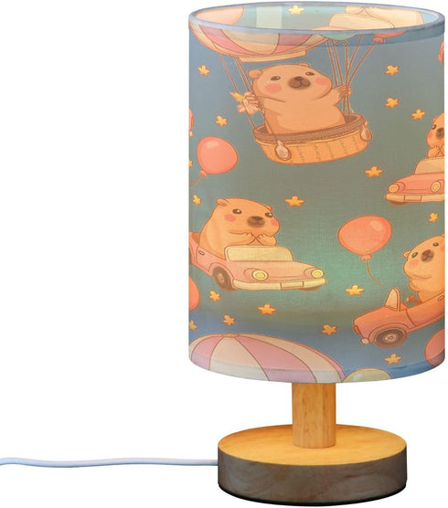 ALAZA Cute Cartoon Capybara Balloon Bedside Table Lamp with USB Port for Bedroom Nightstand Lamps Night Light Linen
