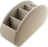 Remote Control Holder Organizer, Beige Leather Storage with 5 Spacious Compartments for Table Desk