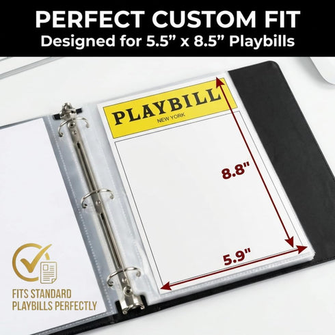 Album, 25 Broadway Playbill Binder with sleeves, Playbill Theater Holder & Showbill binder Organizer Playbill Gifts