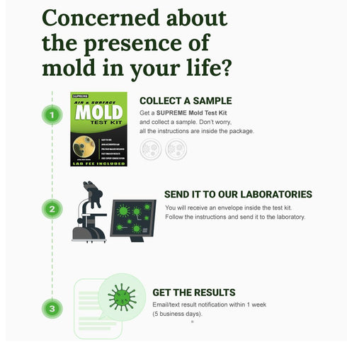 Supreme DIY Mold Test Kit for Home Air Quality, Air and Surface Testing, Pre-Paid Return Mailer, Expert Consultation