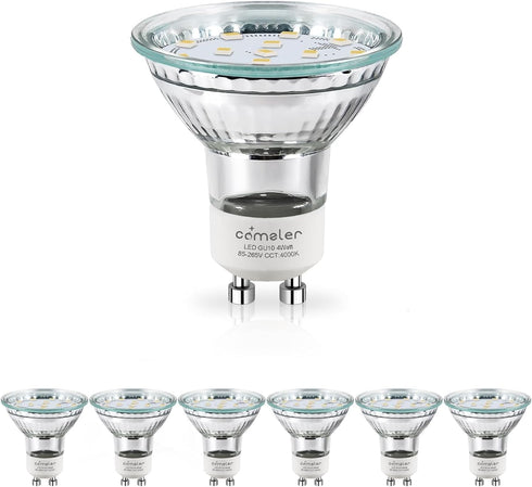 comzler GU10 LED Bulb Dimmable, 50W Halogen Equivalent, 4000K Natural Daylight, GU10 Replacement for Track Lighting