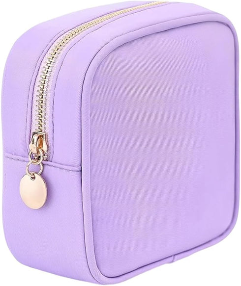 5.5 5.5In CRASPIRE Small Sanitary Napkin Pouch with Zipper Polyester Lilac Square x Functional Travel Toilet Period
