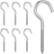 Yolev 6Pcs Screw Hooks for Hanging 304 Stainless Steel Eye Hooks Heavy Duty