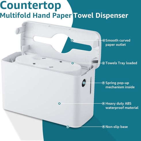 Countertop Lid300-Sheet C-fold Paper Towel Dispenser XXLarge - Heavy DutyWide-Design Folded Paper Towel Dispenser