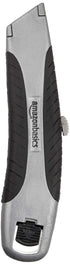 Amazon Basics Retractable Utility Knife with 3 Blades, Soft Grip, Black/Silver