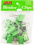 JAM PAPER Colorful Binder Clips - Medium 1 1/4 Inch (32 mm) Green Binderclips, 15 Pack for Office Supplies