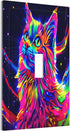 HTSAHKV 3 5 Inch Colorful Cosmic Cat Art Print Wall Plate Light Switch Cover Single Gang Outlet Faceplate Print Plate