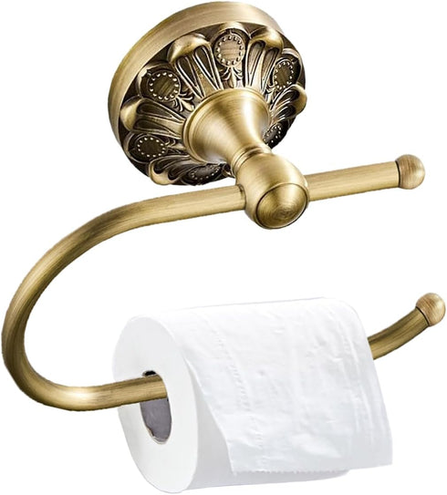 Celbon 18.5cm/7.28'' Brused Bronze Toilet Paper Holder Wall Mounted Antique Brass Tissue and Towel Holder for Bathroom
