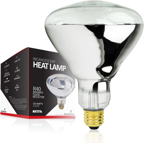 250 Watt Heat lamp Bulb for Bathroom R40 Incandescent Shower Heat Lamp
