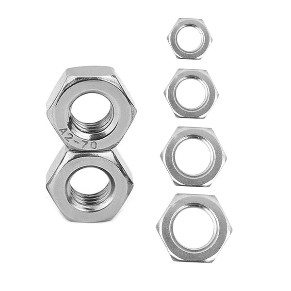 QISHENG 100 PCS #6-32 Stainless Steel SAE Hex Nuts,Stainless Steel 18-8 A2(304) Nut,Home