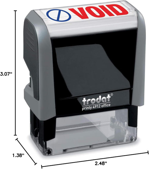 Trodat Stamp 4912 Office Printy - Self Inking with English Text Void, Red and Blue Ink