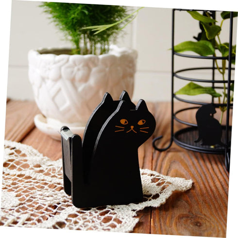 EXCEART 2pcs Cat Tape Holder, Packing Tape Roller Dispenser for Office Desk Wood Holder