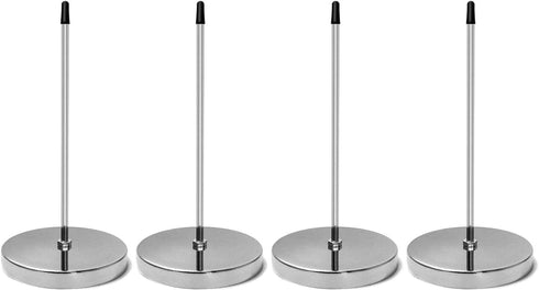 QWORK 4 Pcs Desk Receipt Holder, Spike Stick Receipts Check Bill Fork, Silver Paper Holder, 5.5inch