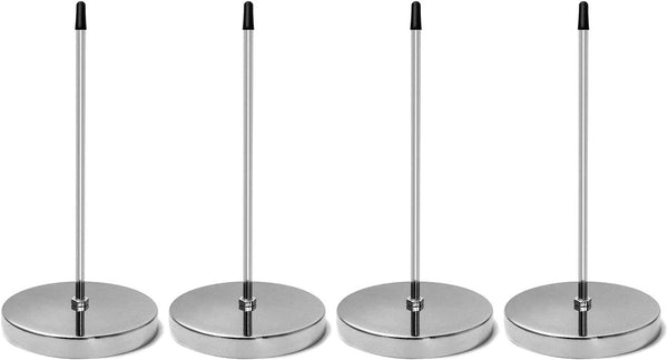 QWORK 4 Pcs Desk Receipt Holder, Spike Stick Receipts Check Bill Fork, Silver Paper Holder, 5.5inch