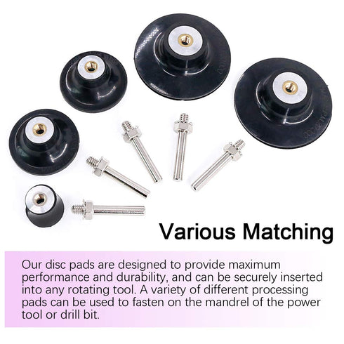 Swpeet 5 Pack 1" 2" 3" 1/4" Disc Pad Holder Kit, Universal Quick Roll On and Lock Quick Change Adapter Replacement