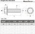 M5-0.8 x 20mm Flanged Hex Head Bolts, Stainless Steel 18-8 (304), Plain Finish, 40 PCS
