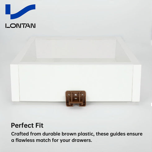 LONTAN 4 Pack Plastic Drawer Slides and Guides, Replacement Part for Center Mount Drawer Slides DGSL01