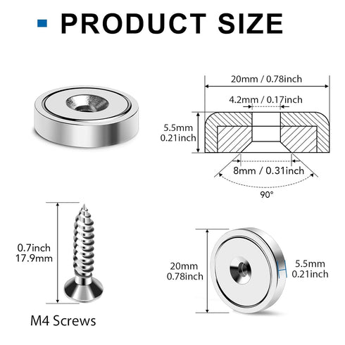 36Pack Round Magnets LOVIMAG, 30LBS Neodymium with Screws for Fridge Crafts