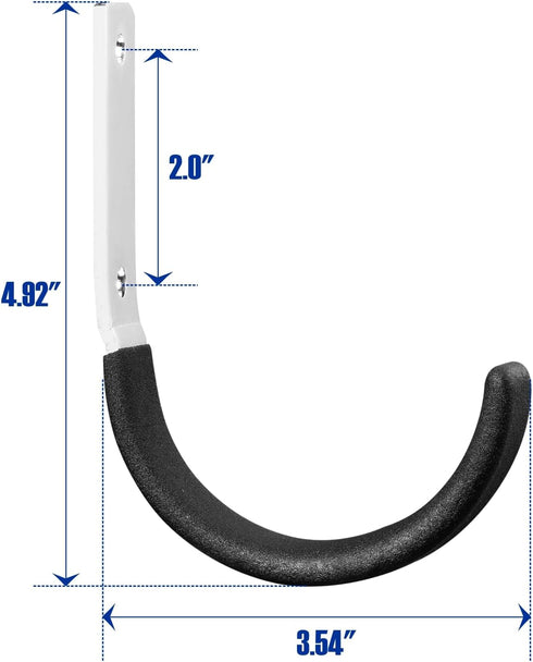 Heavy Duty Steel Garage Hooks,Garage Storage Utility Hooks,Heavy Duty Garage Garden Tool Organizer,Steel Wall Mount Hooks, Garden Hose Hanger, Small Garden U Hooks (Black 2 Pack) by GeeWatom
