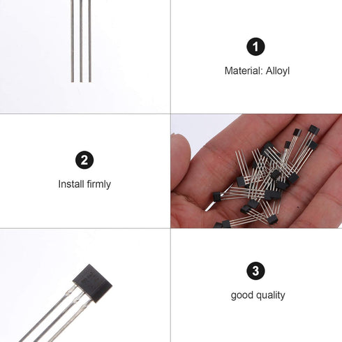 ULTECHNOVO 100pcs A3144 Hall Effect Sensor for High-Temperature Operation
