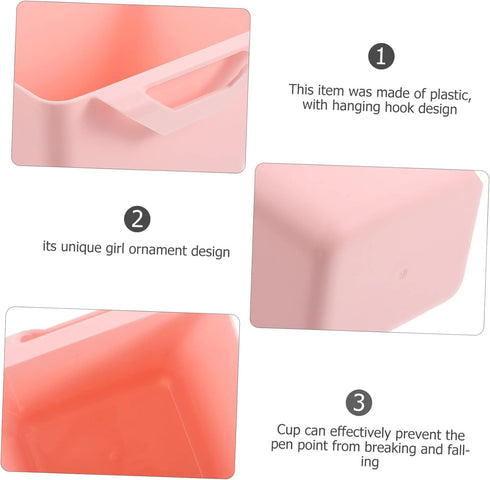 5-Piece Rolling Cart Accessories - Hanging Cup Storage for Makeup & Pens