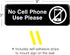 Excello Global Products No Cell Phone Use Sign, Informative Plastic Sign for Business Office, Pack of 3
