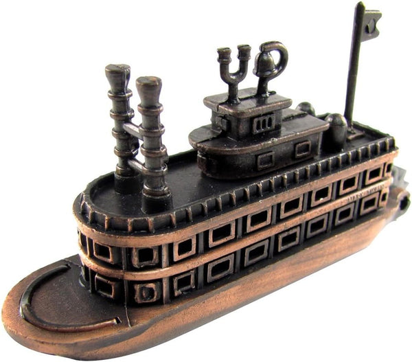 TG,LLC Treasure Gurus Bronze Metal Steamboat Paddle Boat Replica Die Cast Novelty Toy