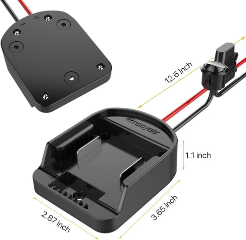 Ensayeer 18V 12 Lights,2 Pack Power Wheel Adapter with Fuse & Switch, Secure Battery Adapter for Lithium Battery