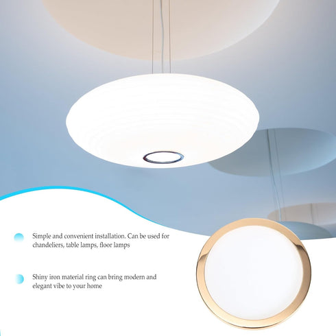 Kisangel Dustproof Lampshade Cover with Shiny Iron Ring Ceiling Lamp Shade Protector Dust for Chandelier and Lamp Decor