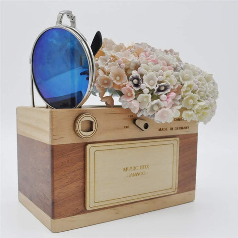 Zak-ka Camera Wooden Pencil Holder, Creative Desktop Organizer for Office Home