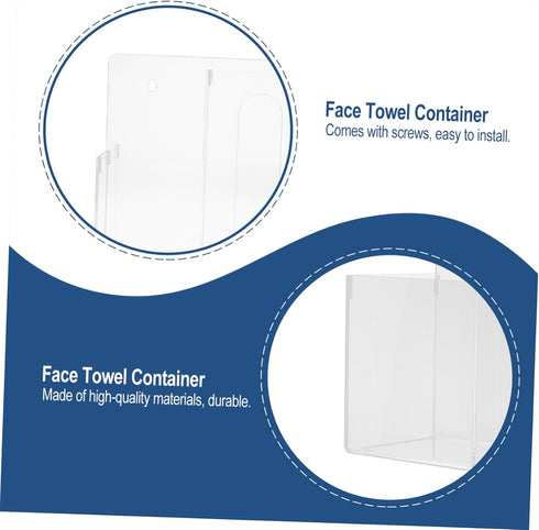 1pc Garneck Acrylic Storage Box Wipe Holder for Bathroom Tissue Box Punch Tissue Holder Hand Towel Storage Wall