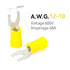 HKS 120PCS Insulated Fork Spade Wire Connectors, Yellow 12-10 AWG M5 Stud Size #10 Tinned Red Copper Crimp Terminals
