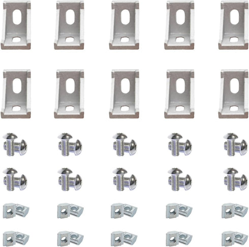 10 Sets 1.5" x 1.5" 1515 Series Aluminum Extrusion Profiles Connector, 10pcs Bracket with T Nuts