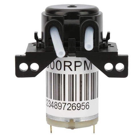 Peristaltic Pump, Dosing Pump DC 6V DIY Miniature Silent Liquid Pump, Self-Priming Pump (No plug-6V Right angle black)