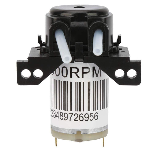 Peristaltic Pump, Dosing Pump DC 6V DIY Miniature Silent Liquid Pump, Self-Priming Pump (No plug-6V Right angle black)