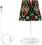 ALAZA Bedside Lamp Red Green Xmas Pattern Table Lamp for Bedroom Desk