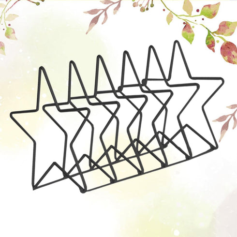SUPVOX Iron Wire Star Shaped Bookend Desk Organizer Iron Art Display Easel Black Desktop Magazine Holder for Office