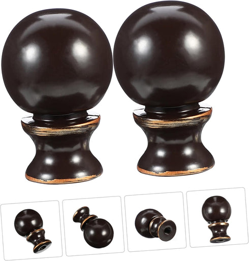 IWOWHERO 2Pcs Cow Horn Decorative Head Lamp Finial Unique Lamp Toppers for Table and Floor Lamps Zinc Alloy Screw Caps