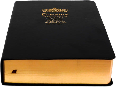 Thick Journal, Hardcover Notebook with Black Soft Faux Leather Cover, 416 Pages, A5 Blank Premium Papers with Golden